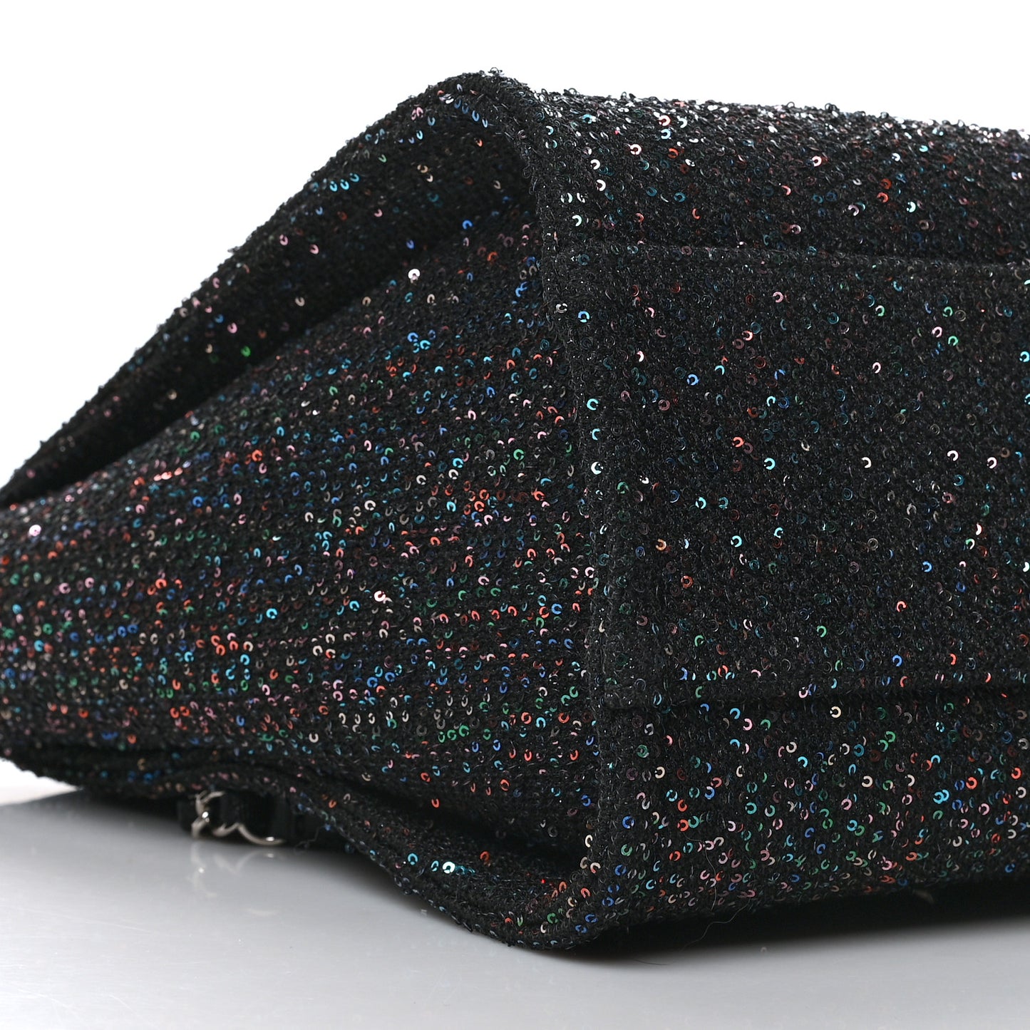 Calfskin Sequin Small Deauville Tote Black