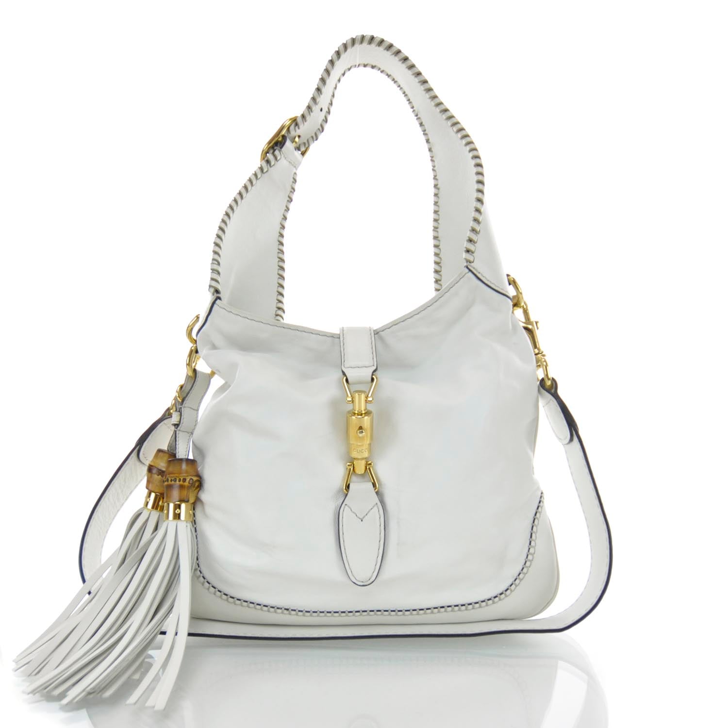 Gucci Leather New Jackie Hobo White 1 of 10