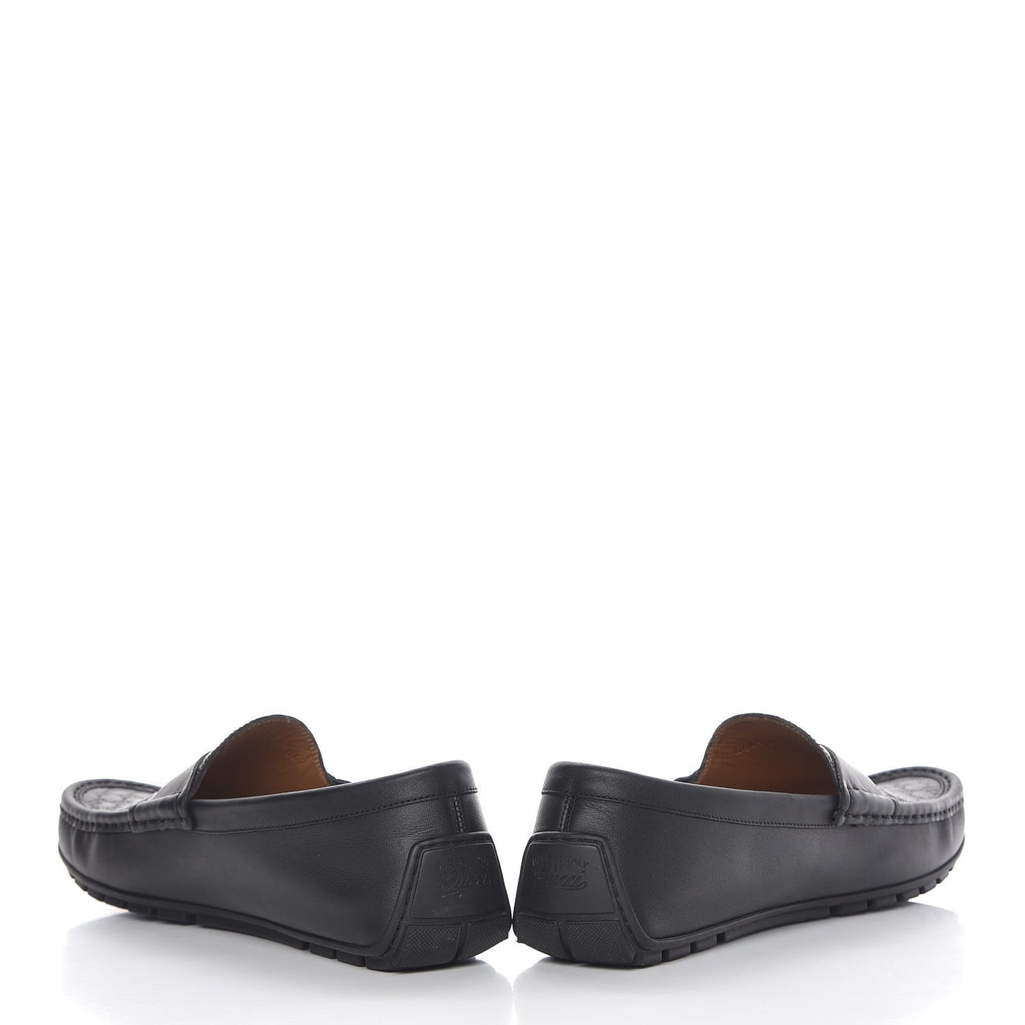 Guccissima Calfskin Mens Driver Loafers 7 Black