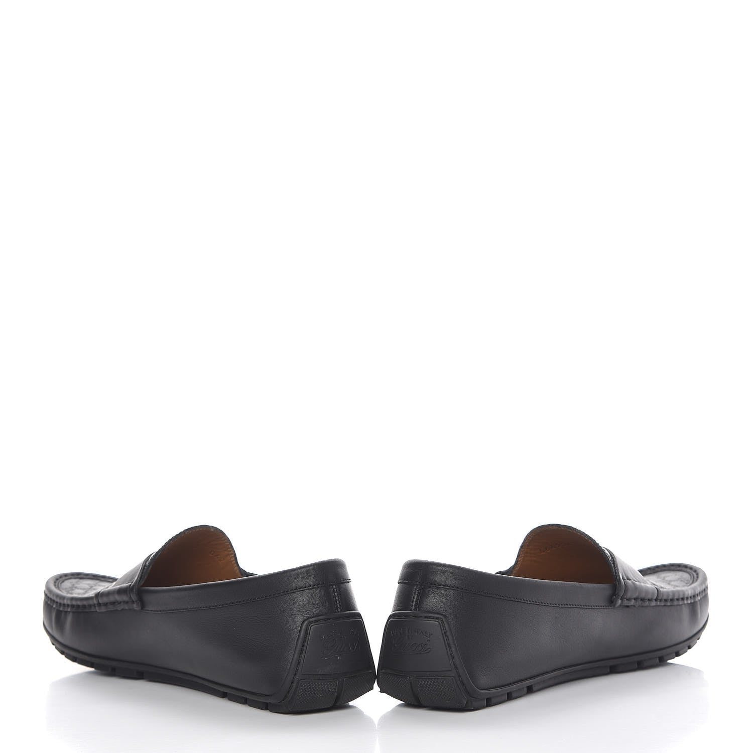 Gucci Guccissima Calfskin Mens Driver Loafers 7 Black 15 of 19