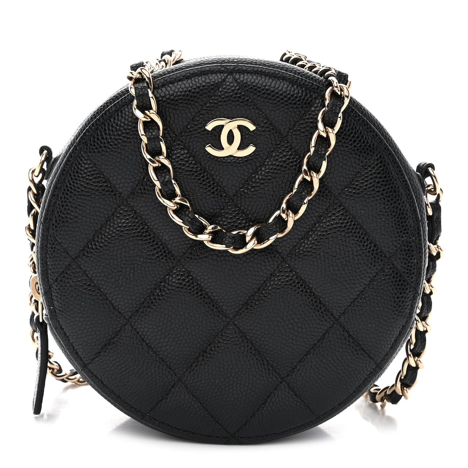 Chanel Caviar Quilted Round Clutch With Chain Black 1 of 10