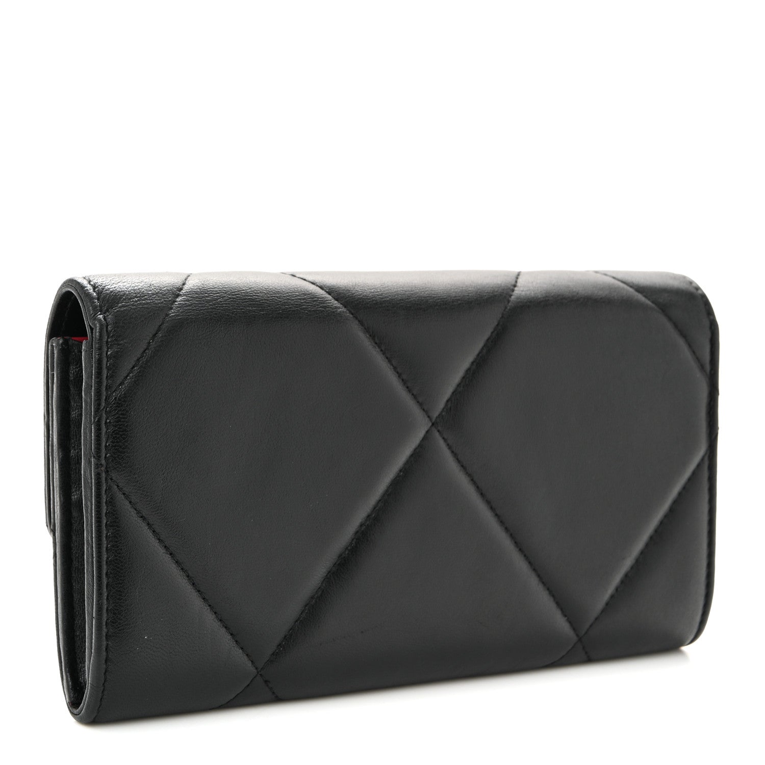 Chanel Lambskin Quilted Chanel 19 Flap Wallet Black 3 of 12