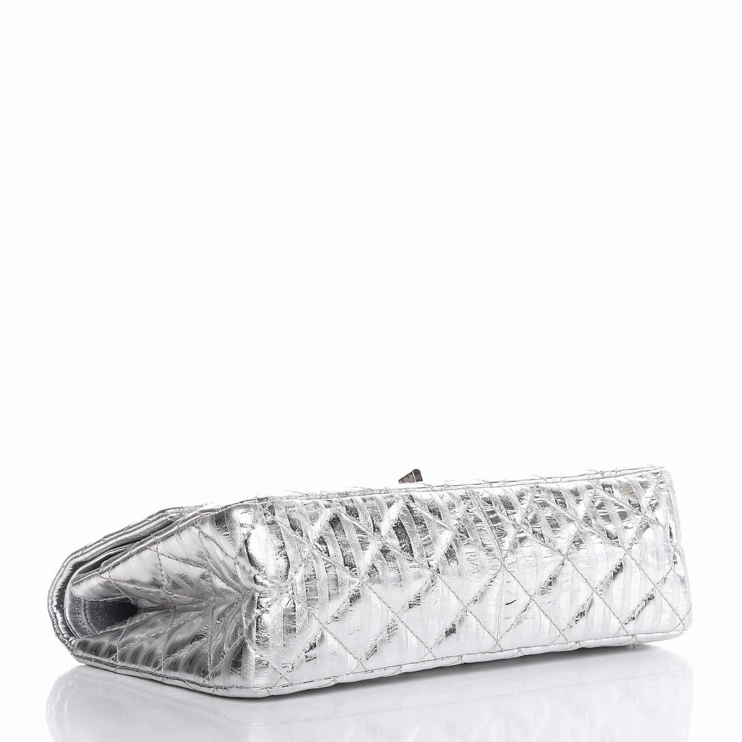 Metallic Striped Calfskin 2.55 Reissue 226 Flap Silver
