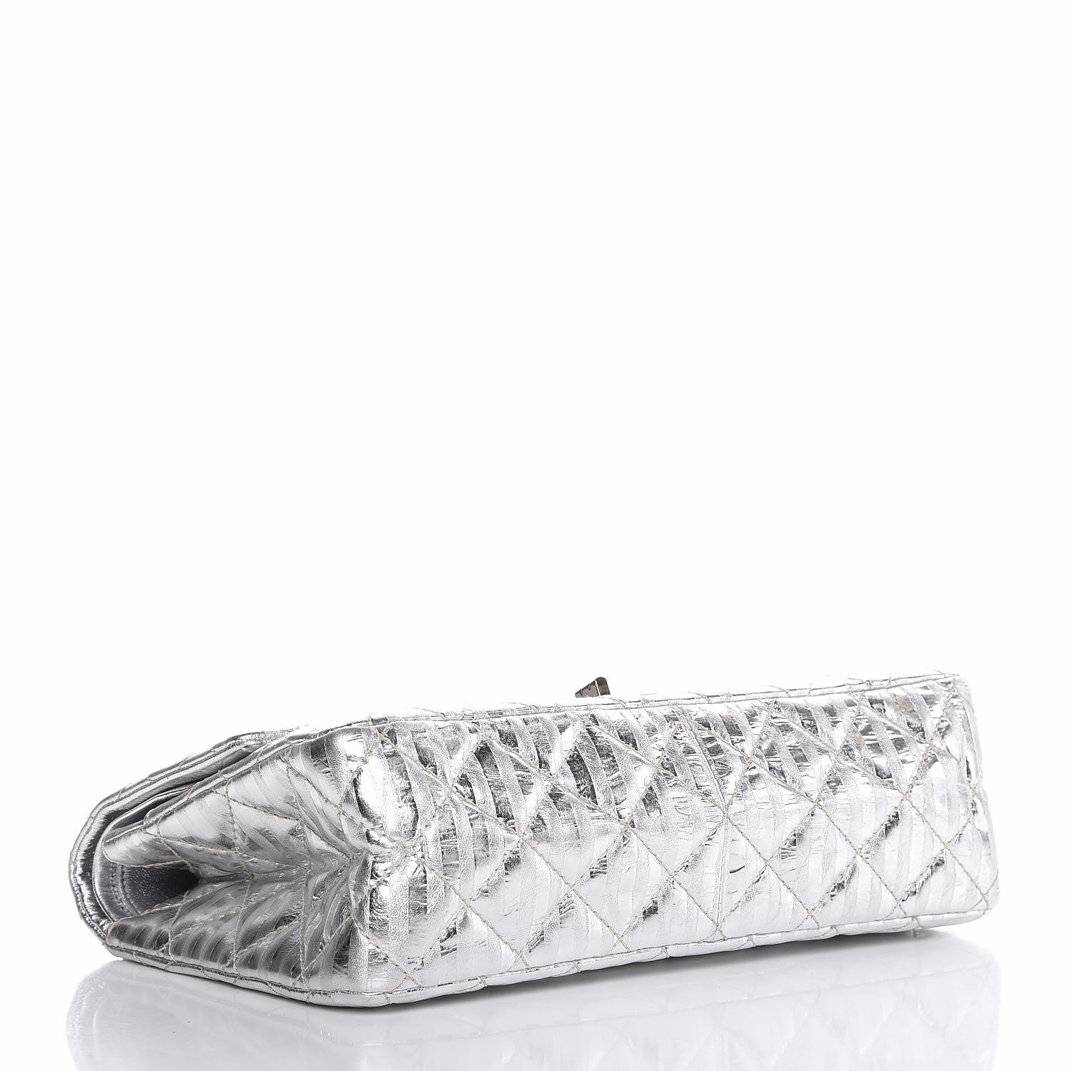 Chanel Metallic Striped Calfskin 2.55 Reissue 226 Flap Silver 4 of 7