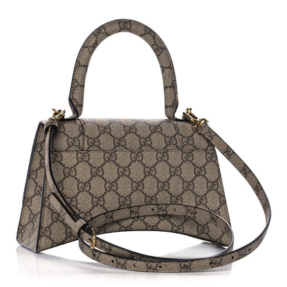 Balenciaga X GUCCI GG Supreme Monogram Small Hourglass Top Handle Bag Beige Ebony 3 of 12