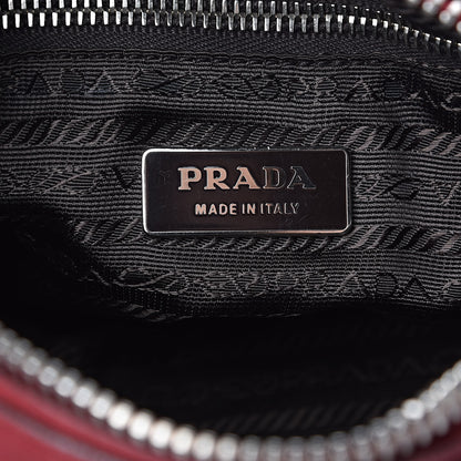 Prada Vitello Heavy Side Pocket Shoulder Bag Cherry 6 of 13