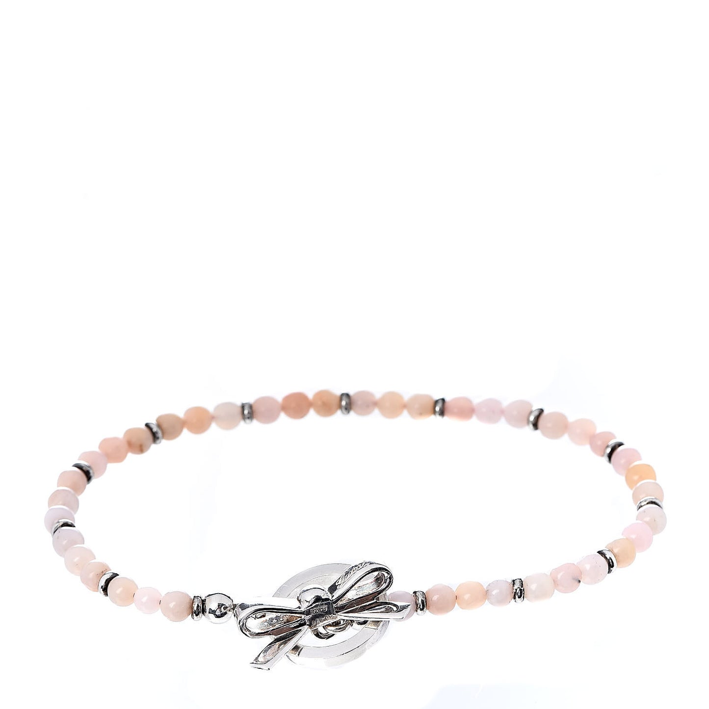 Sterling Silver Opal Bead Bow Bracelet