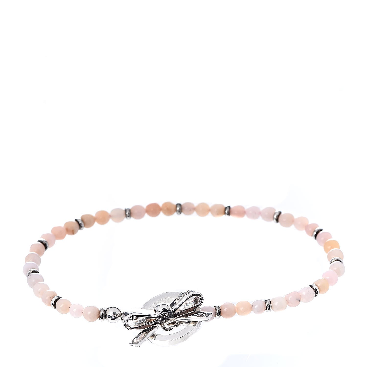 Gucci Sterling Silver Opal Bead Bow Bracelet 1 of 4