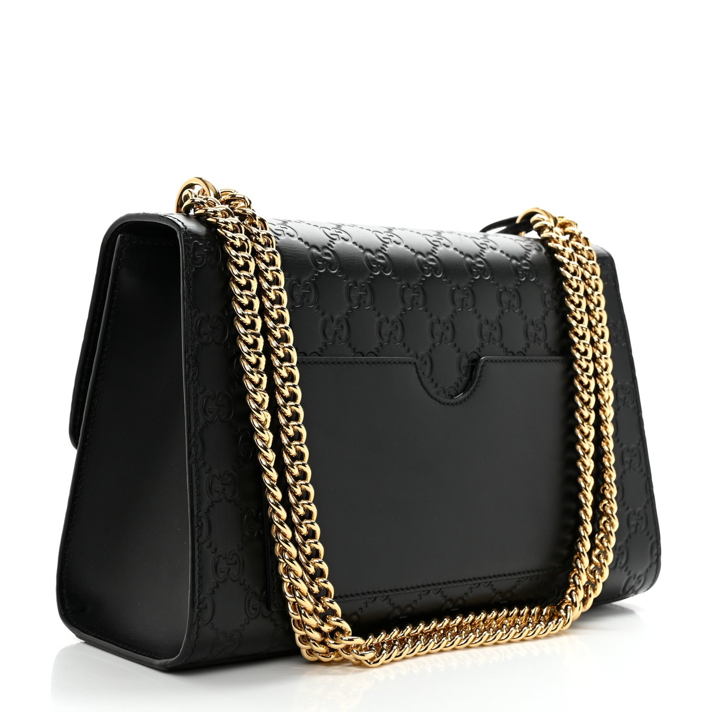 Guccissima Medium Padlock Shoulder Bag Black
