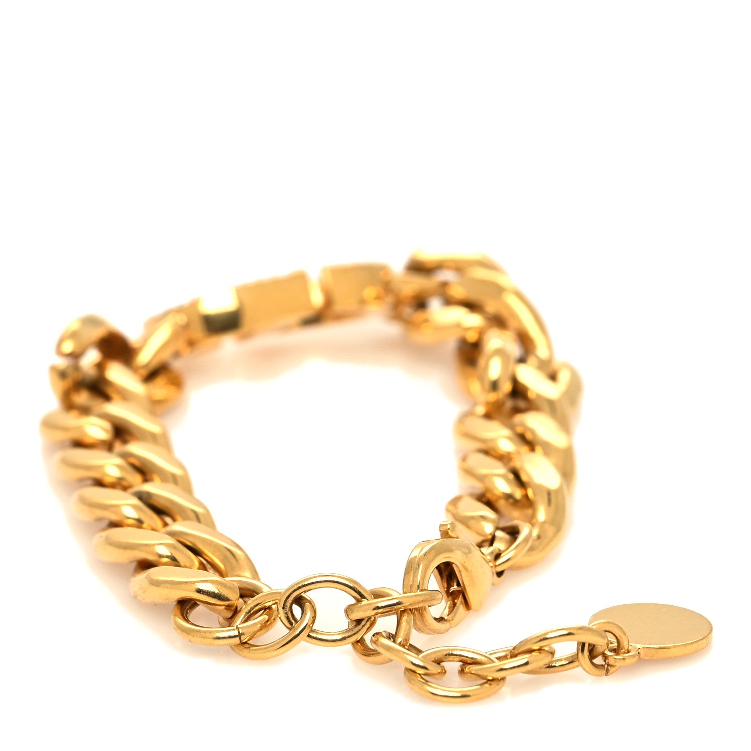 Christian Dior Metal Crystal CD Chain Bracelet Gold 3 of 5