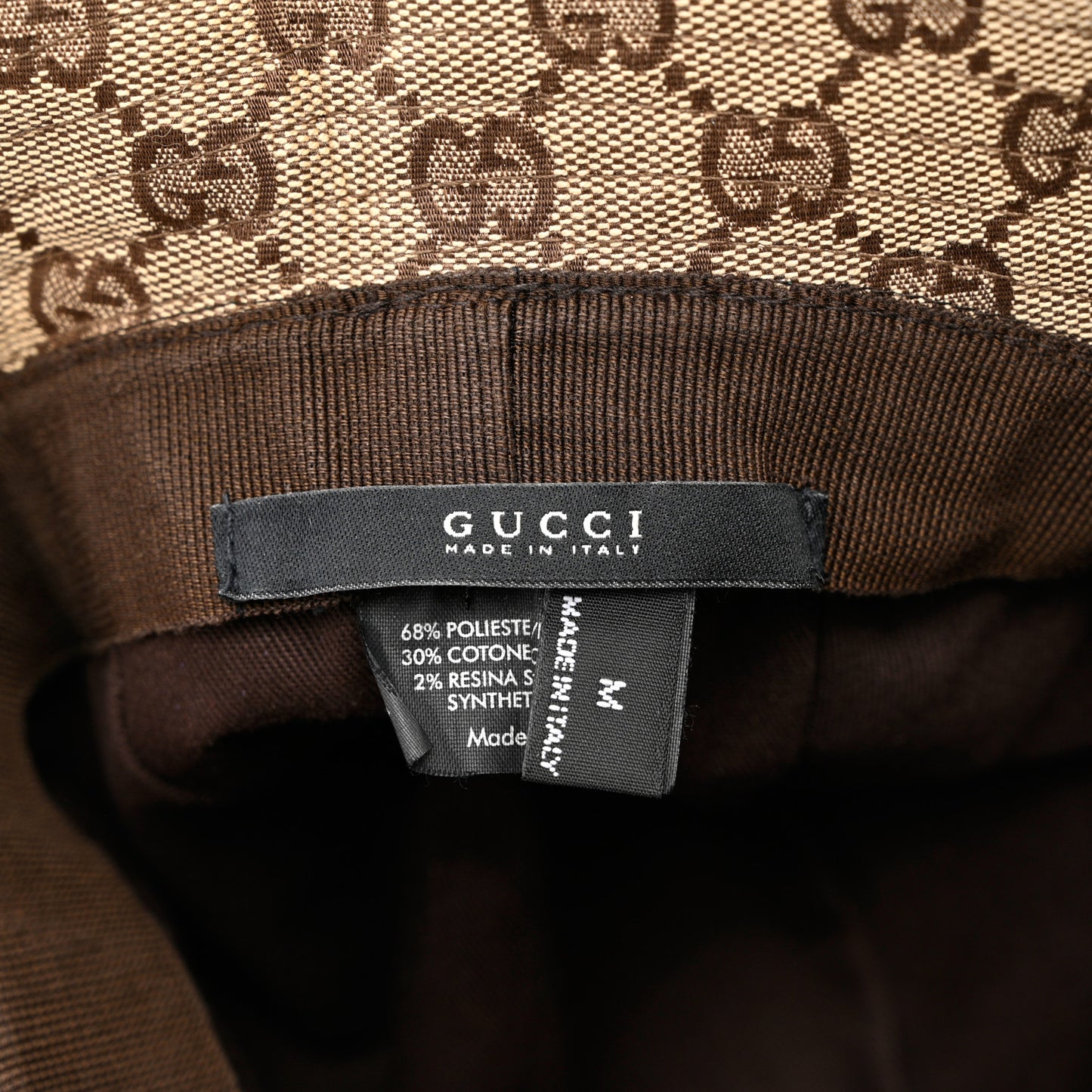 GG Monogram Web Bucket Hat M Brown