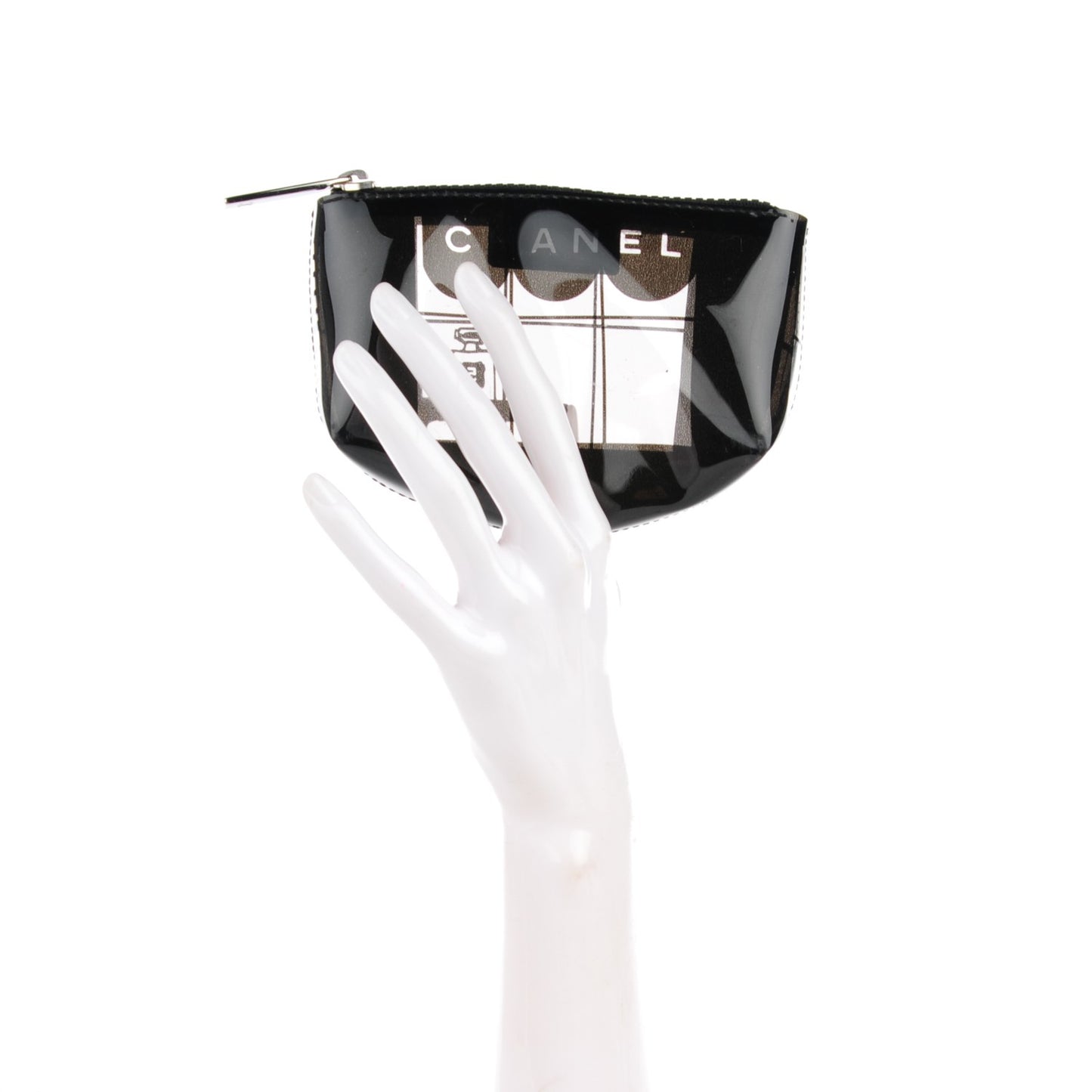 Vinyl Coco Window Cosmetic Pouch Black