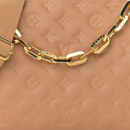 Louis Vuitton Lambskin Embossed Monogram Coussin PM Camel 7 of 10