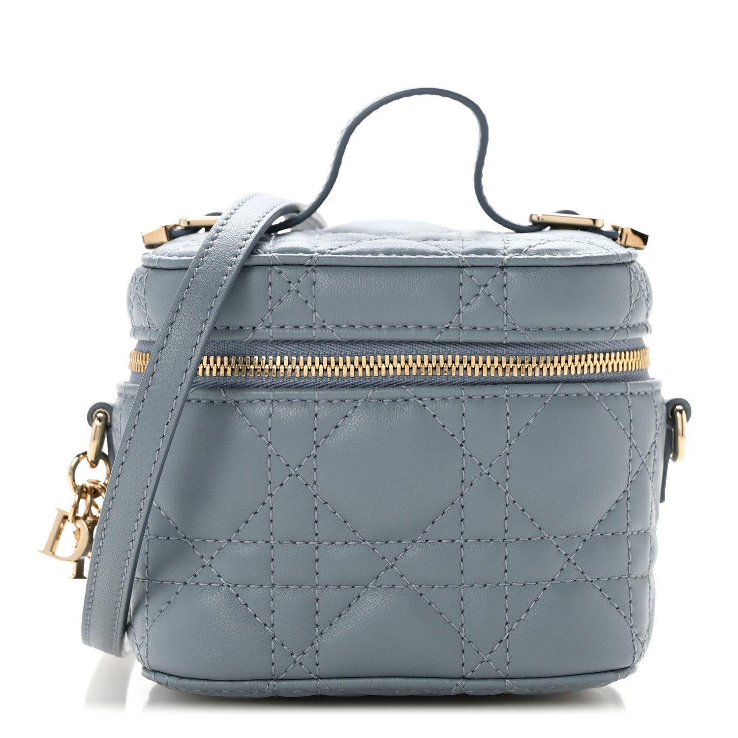 Christian Dior Lambskin Cannage Micro Lady Dior Vanity Case Cloud Blue 1 of 11