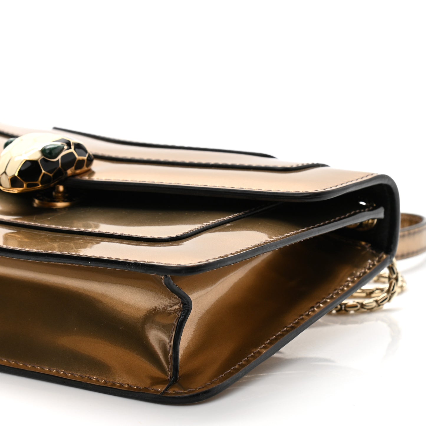 Metallic Calfskin Serpenti Medium Crossbody Bag Bronze