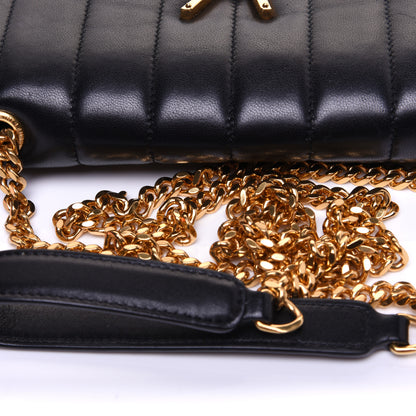 Saint Laurent Lambskin Matelasse Monogram Vicky Chain Wallet Black 13 of 13