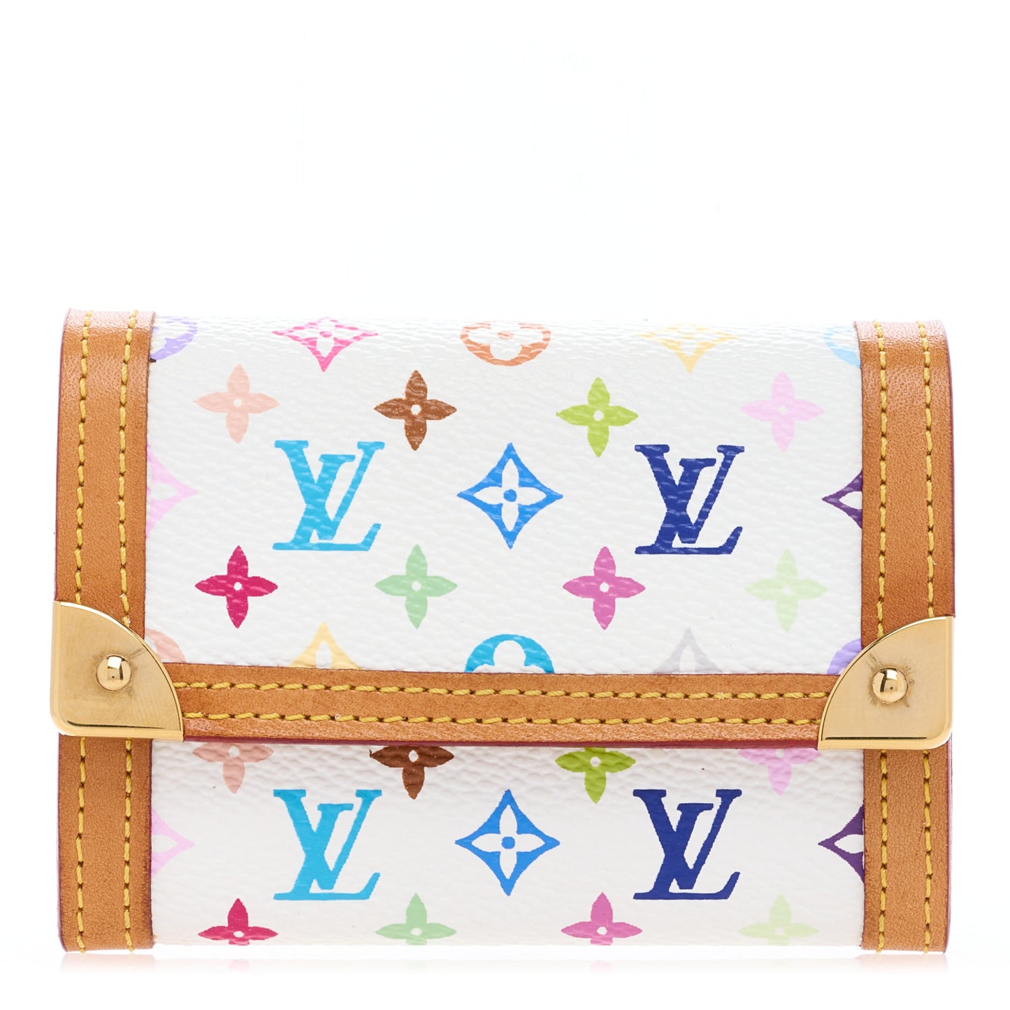 Monogram Multicolor Porte-Monnaie Plat Coin Purse White