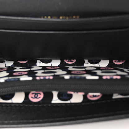 Chanel Lambskin Quilted Enamel CC Flap Wallet Black 5 of 11