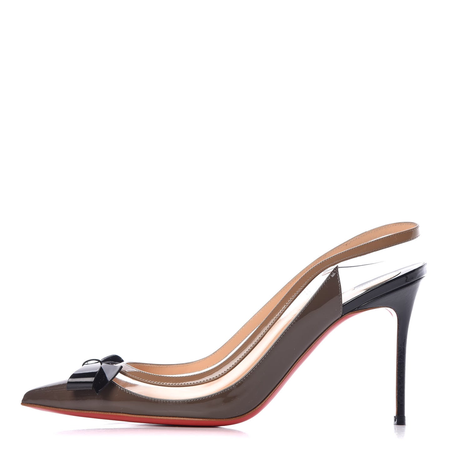 Patent PVC Suspenodo 85 Slingbacks 39 Lichen Black