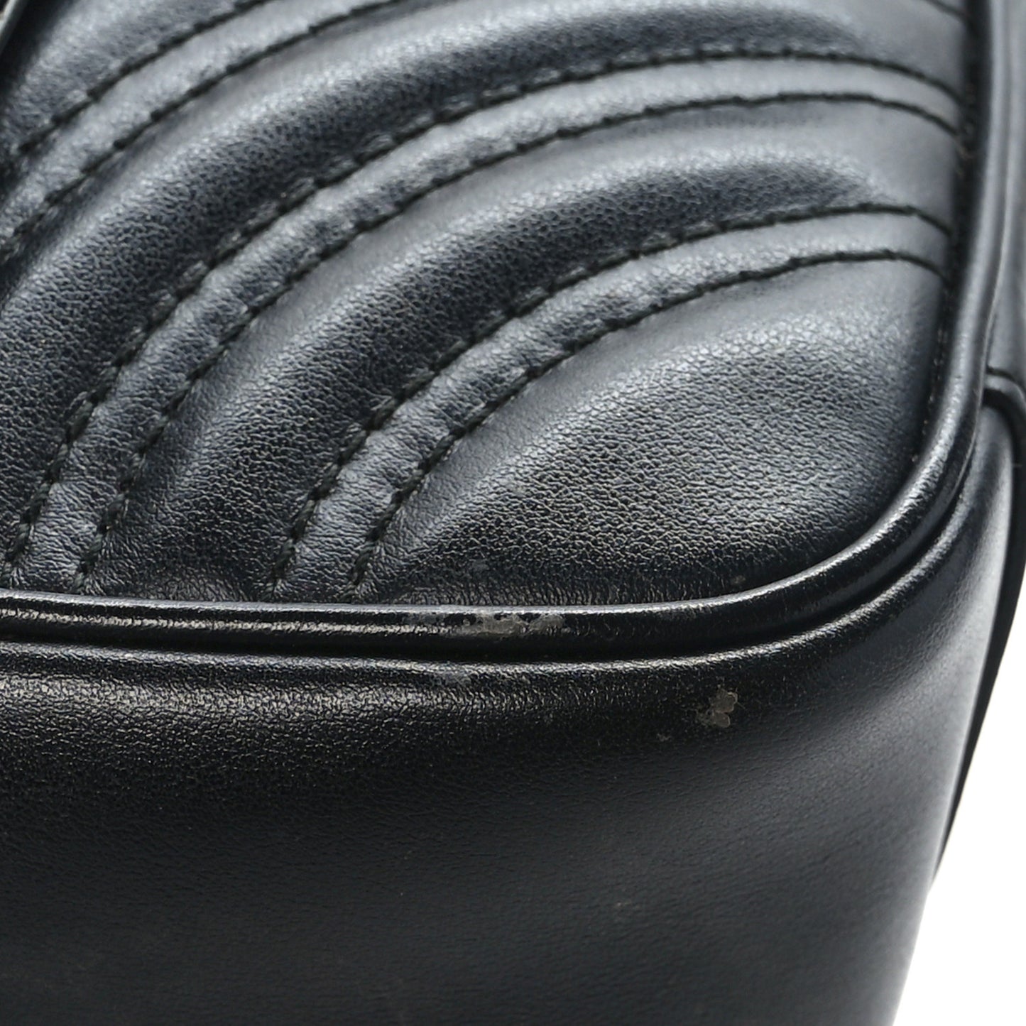 Calfskin Matelasse Mini GG Marmont Shoulder Bag Black