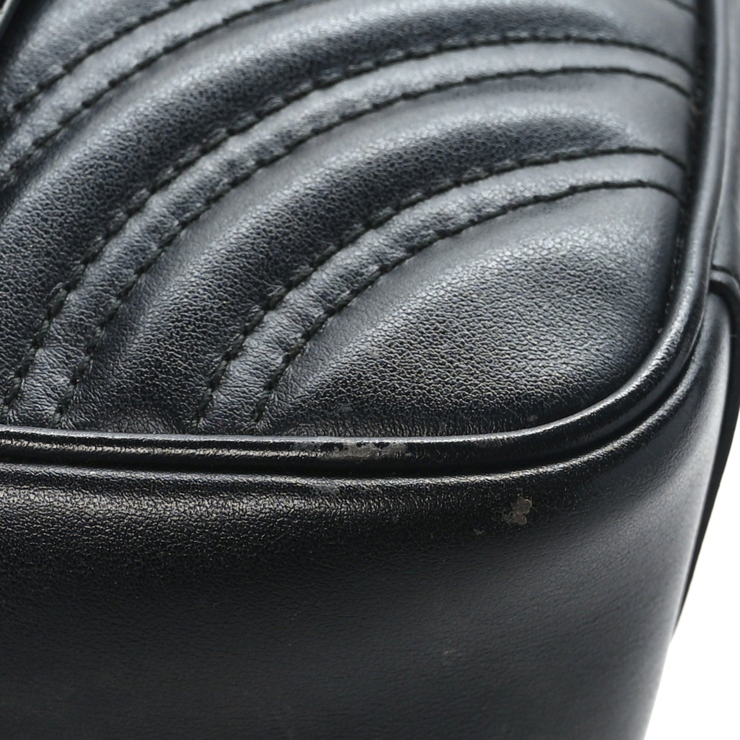 Gucci Calfskin Matelasse Mini GG Marmont Shoulder Bag Black 11 of 11