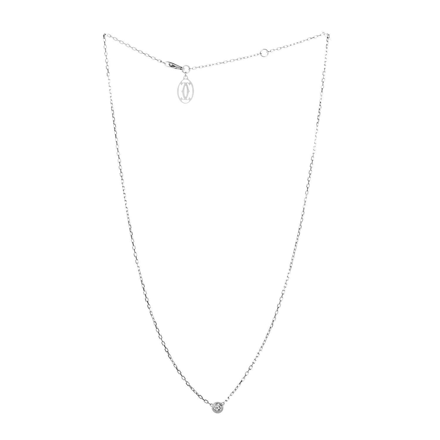 18K White Gold Diamond SM D'Amour Pendant Necklace