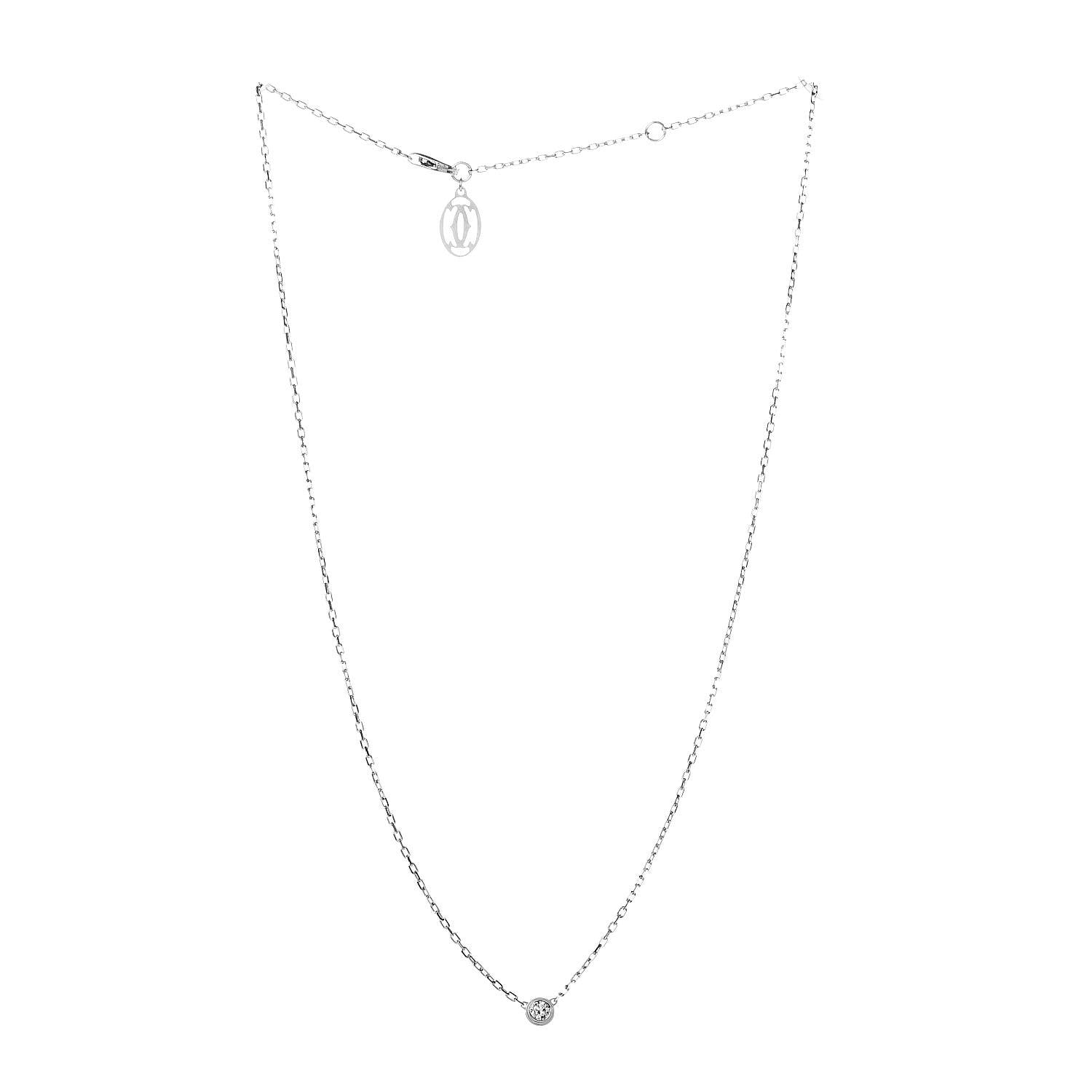 Cartier 18K White Gold Diamond SM D'Amour Pendant Necklace 3 of 6