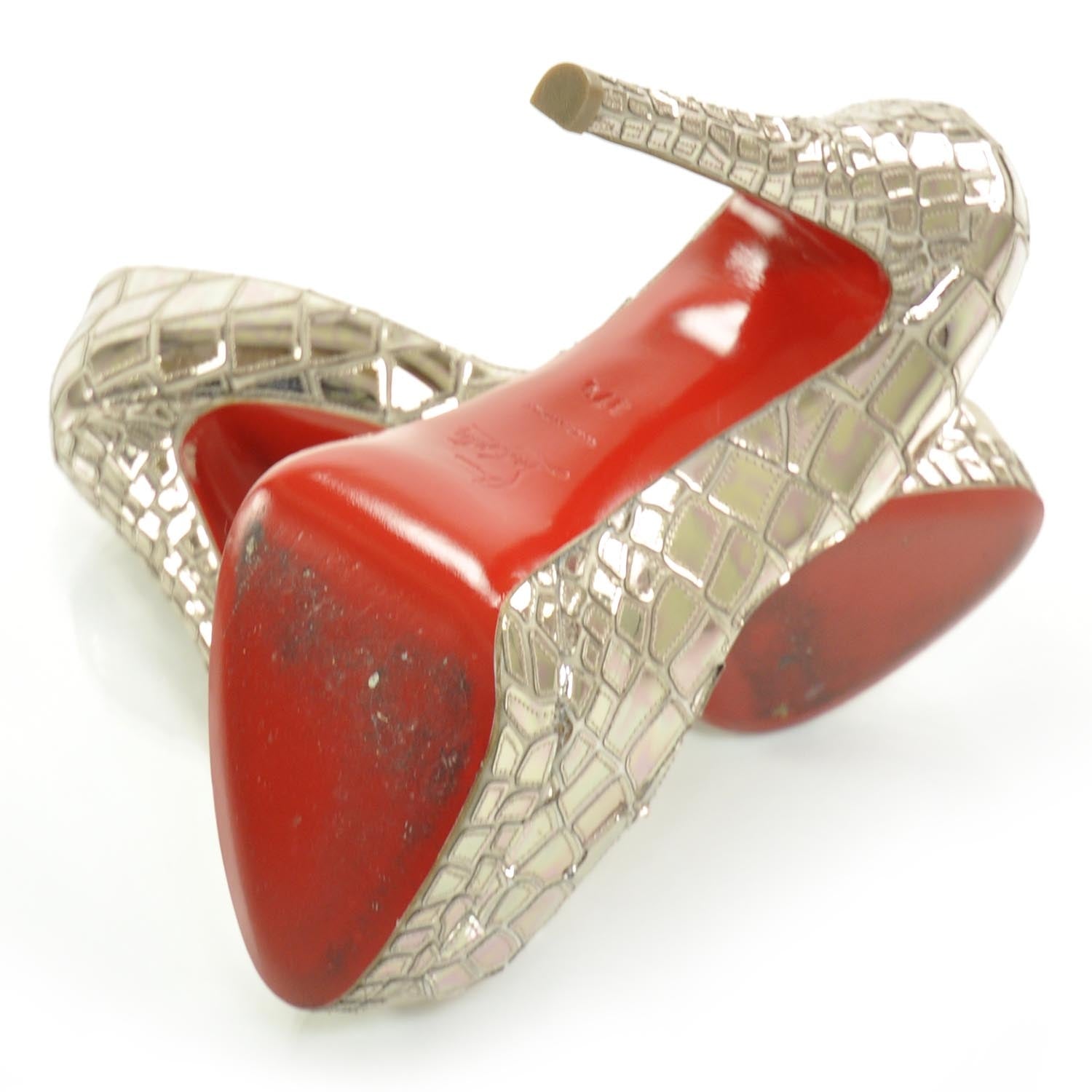 Christian Louboutin Crepe Satin Sequins Sobek 140 Pumps 37.5 7 of 8