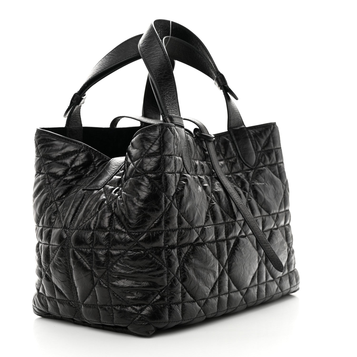 Christian Dior Crinkled Calfskin Macrocannage Small Toujours Black 3 of 13