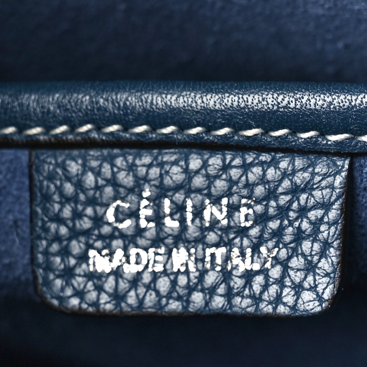 Drummed Calfskin Nano Luggage Petrol