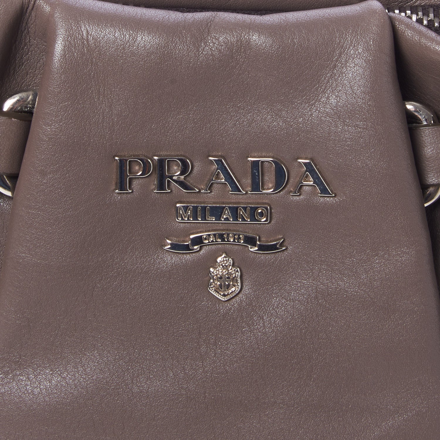 Prada Soft Calfskin Pleated Belt Hobo Bambu 8 of 8