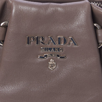 Prada Soft Calfskin Pleated Belt Hobo Bambu 8 of 8