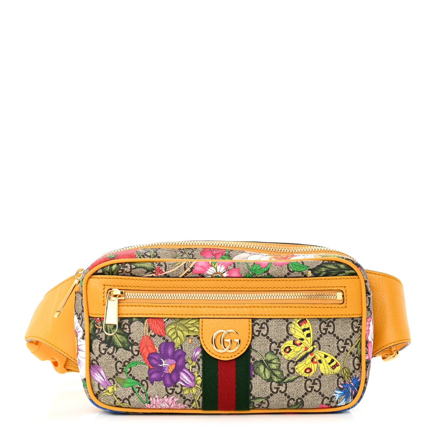 Gucci GG Supreme Monogram Flora Medium Ophidia Belt Bag Beige Multicolor Crop 1 of 10