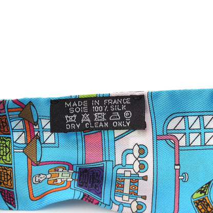 Hermes Silk La Maizeon des Carres Twilly Bleu Azur Marine Rose Indien 3 of 5
