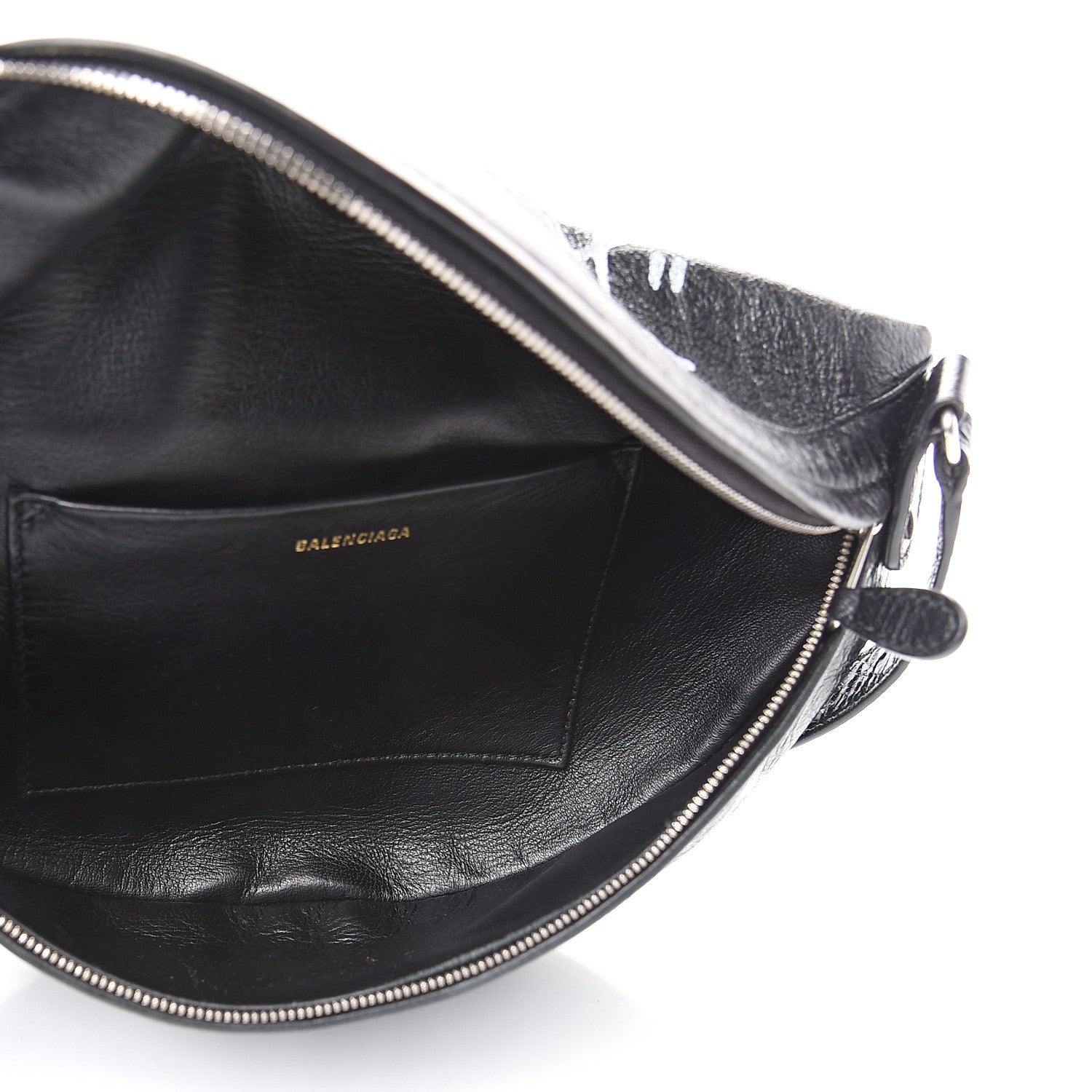Balenciaga Agneau Arena Graffiti All Over XS Souvenir Belt Bag Black White 4 of 8
