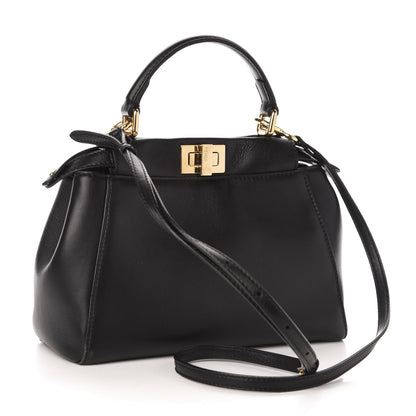 Fendi Nappa Mini Peekaboo Iconic Satchel Black 4 of 12