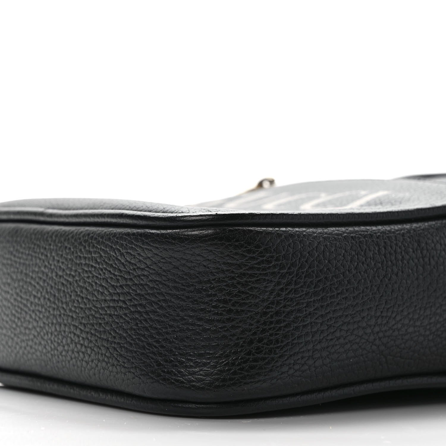 Gucci Grained Calfskin Logo Messenger Bag Black 9 of 9