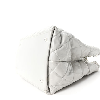 Chanel Glazed Calfskin Quilted Small Chain Me Tote Dark White 10 of 10