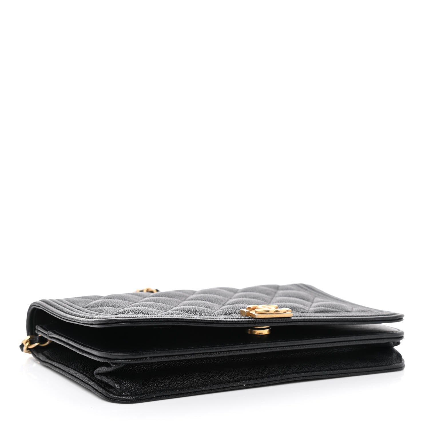 Chanel Caviar Quilted Boy Wallet On Chain WOC Black 4 of 14