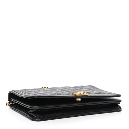 Chanel Caviar Quilted Boy Wallet On Chain WOC Black 4 of 14