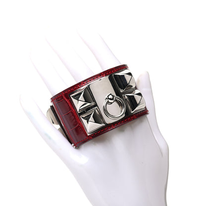 Hermes Shiny Alligator Collier De Chien CDC Bracelet S Braise 2 of 5