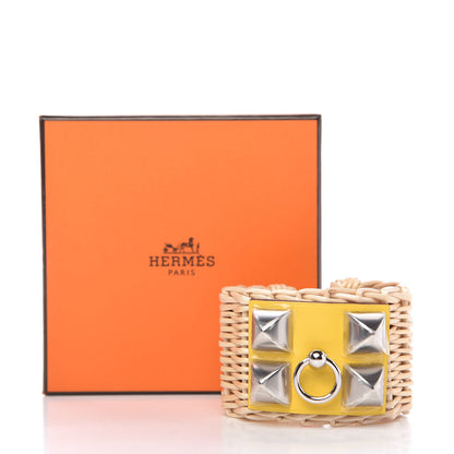 Hermes Barenia Osier Collier De Chien CDC Picnic Bracelet T2 Jaune De Naples 7 of 7