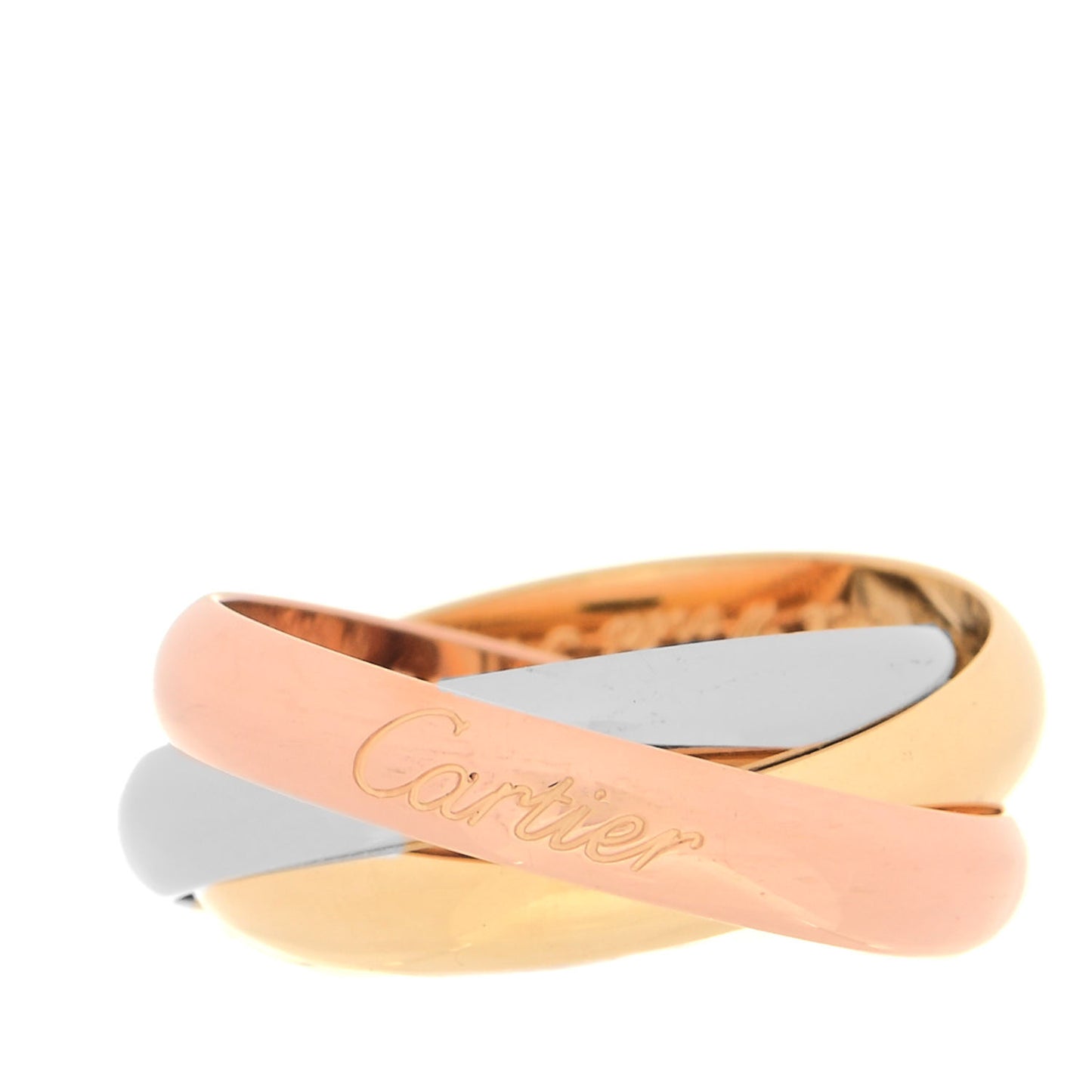 18K Pink Yellow White Gold Classic Trinity Ring 53 6.25