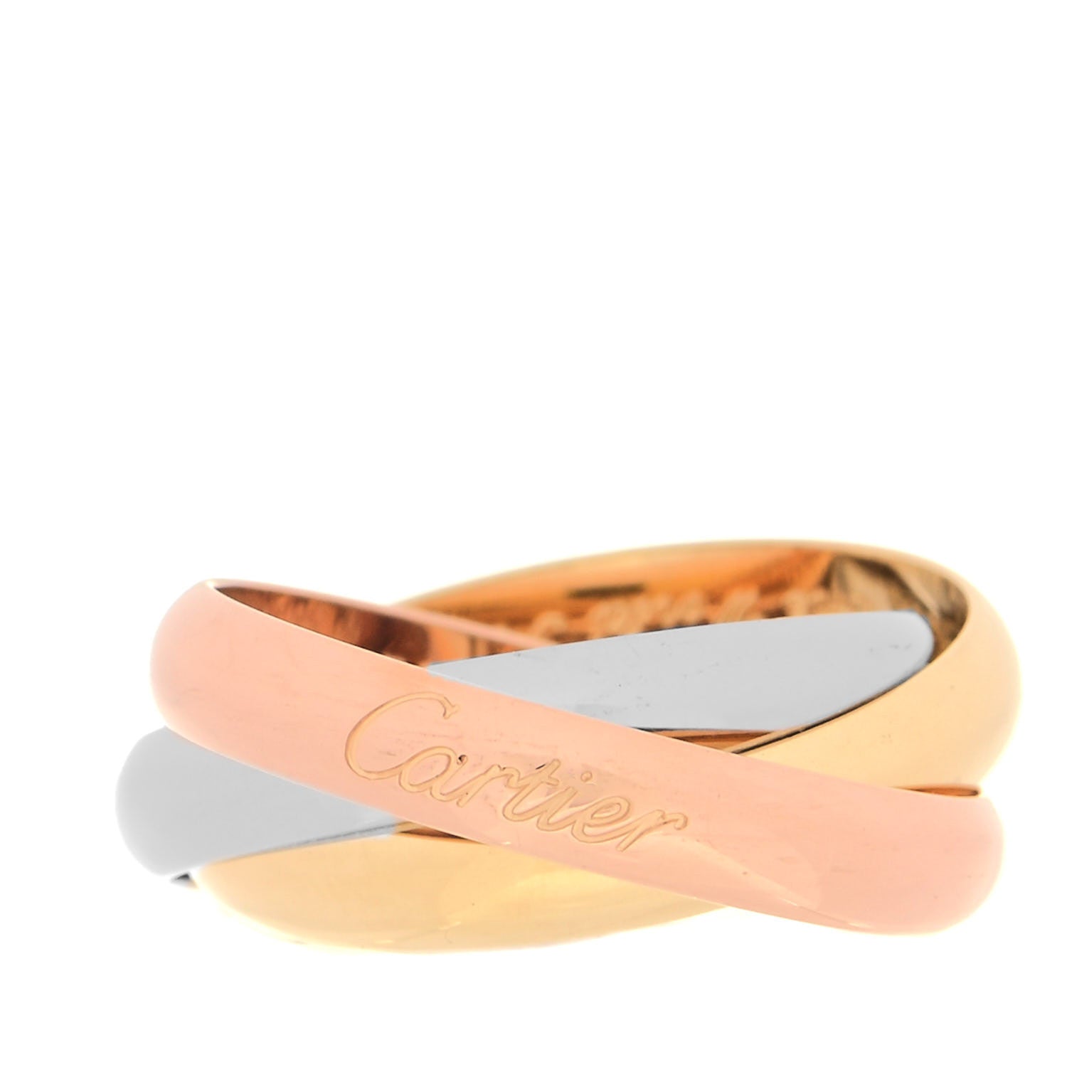 Cartier 18K Pink Yellow White Gold Classic Trinity Ring 53 6.25 1 of 6