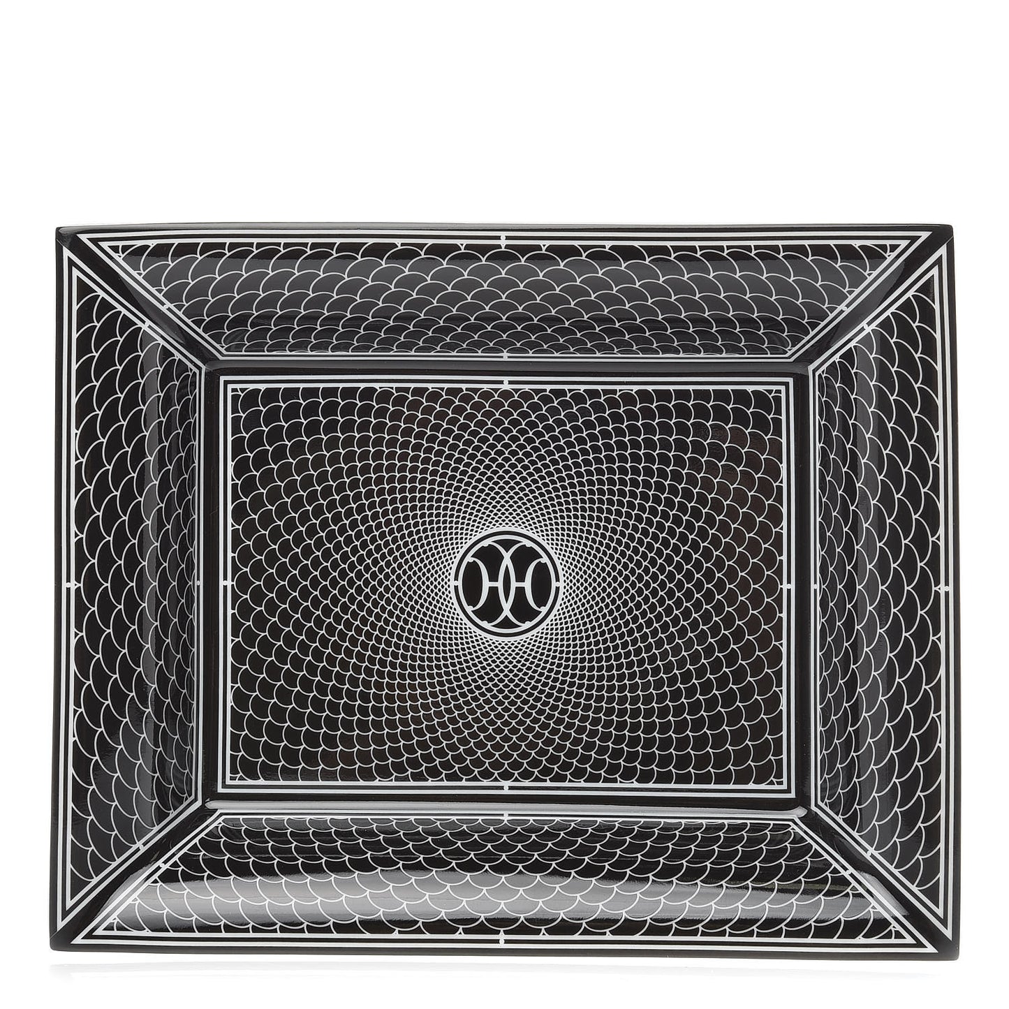 Porcelain H Deco Change Tray Black