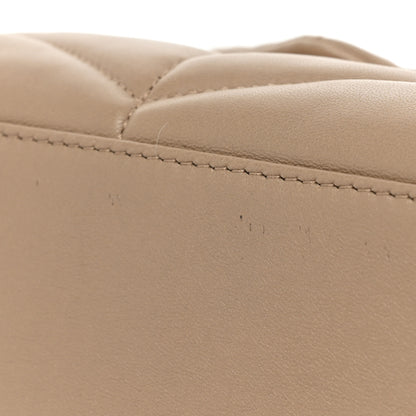 Saint Laurent Lambskin Quilted Small Loulou Puffer Monogram Chain Satchel Dark Beige 11 of 15