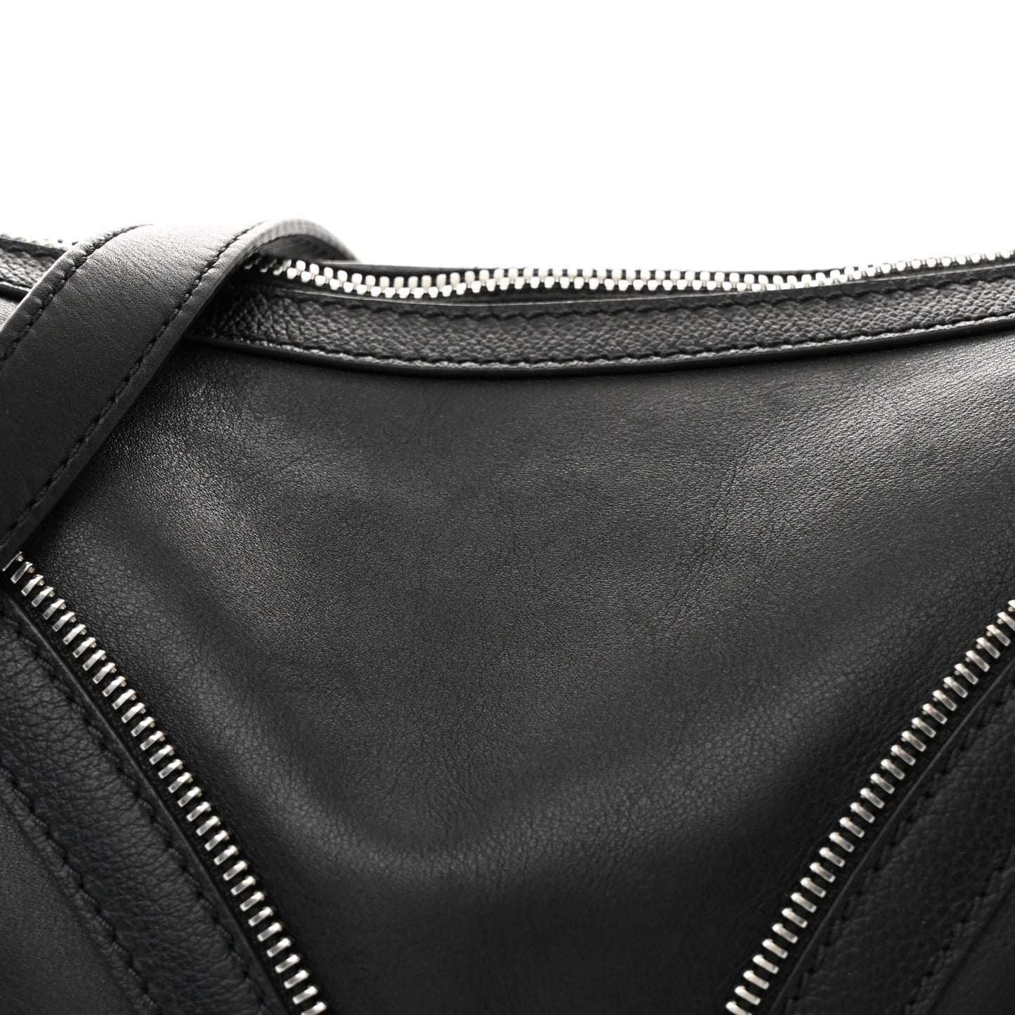 Calfskin Medium Repeat Zip Hobo Black