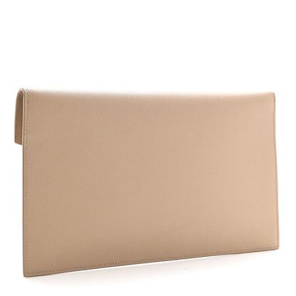 Saint Laurent Grain De Poudre Uptown Pouch Dark Latte 3 of 7