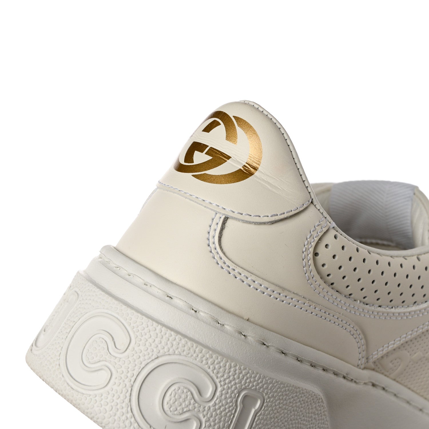 Gucci Calfskin GG Tennis Embossed Perforated Womens Platform 55mm Sneakers 38.5 Great White 12 of 13