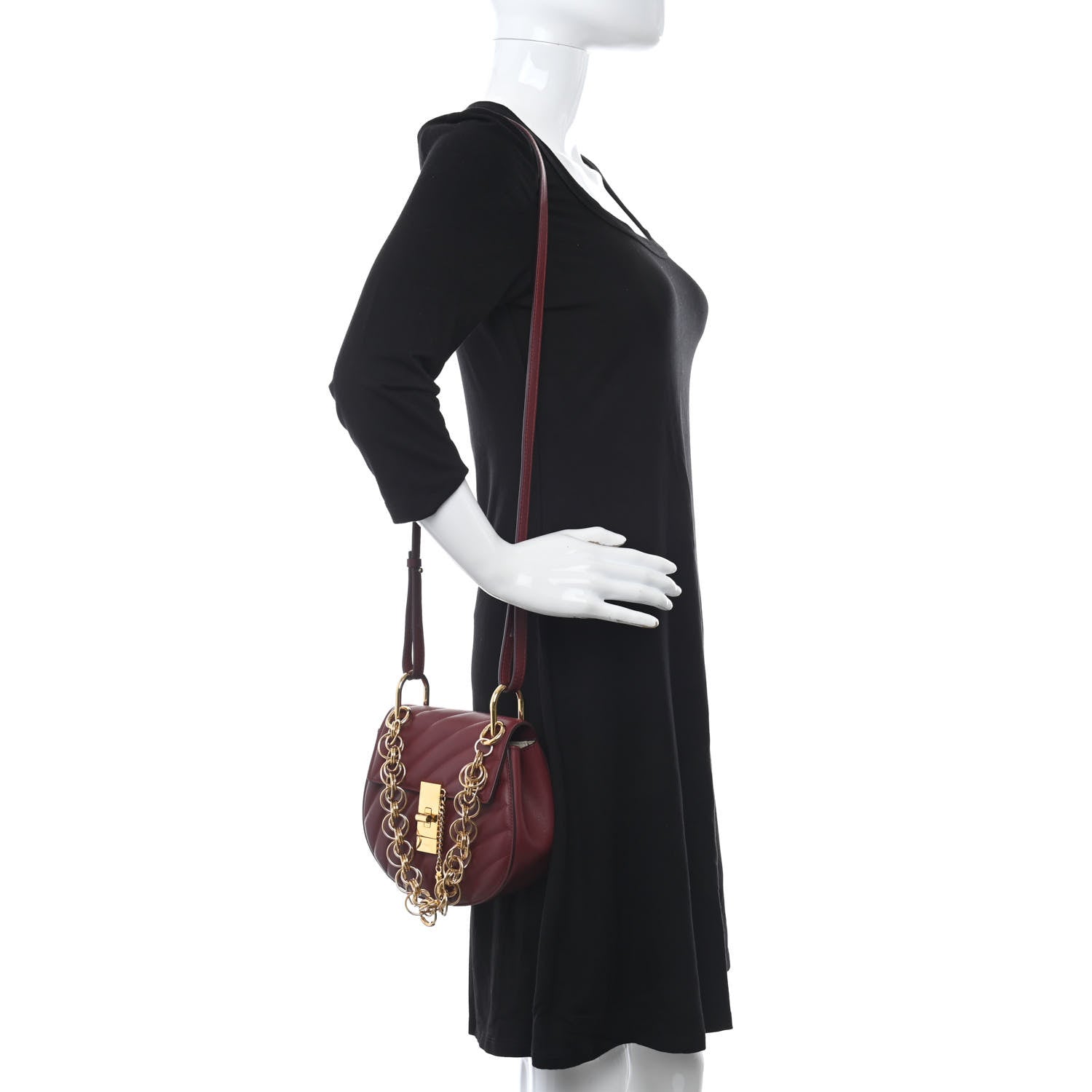 Chloe Calfskin Quilted Mini Drew Bijou Shoulder Bag Plum Purple 2 of 10